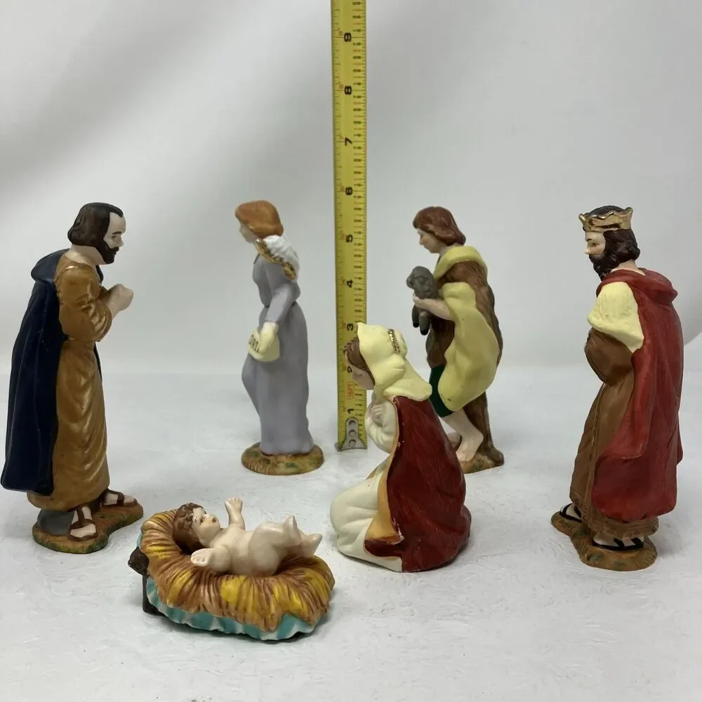 Nativity Figures Mary Joseph Jesus Shepherd Wise Men Angel lot 6 replacement pcs